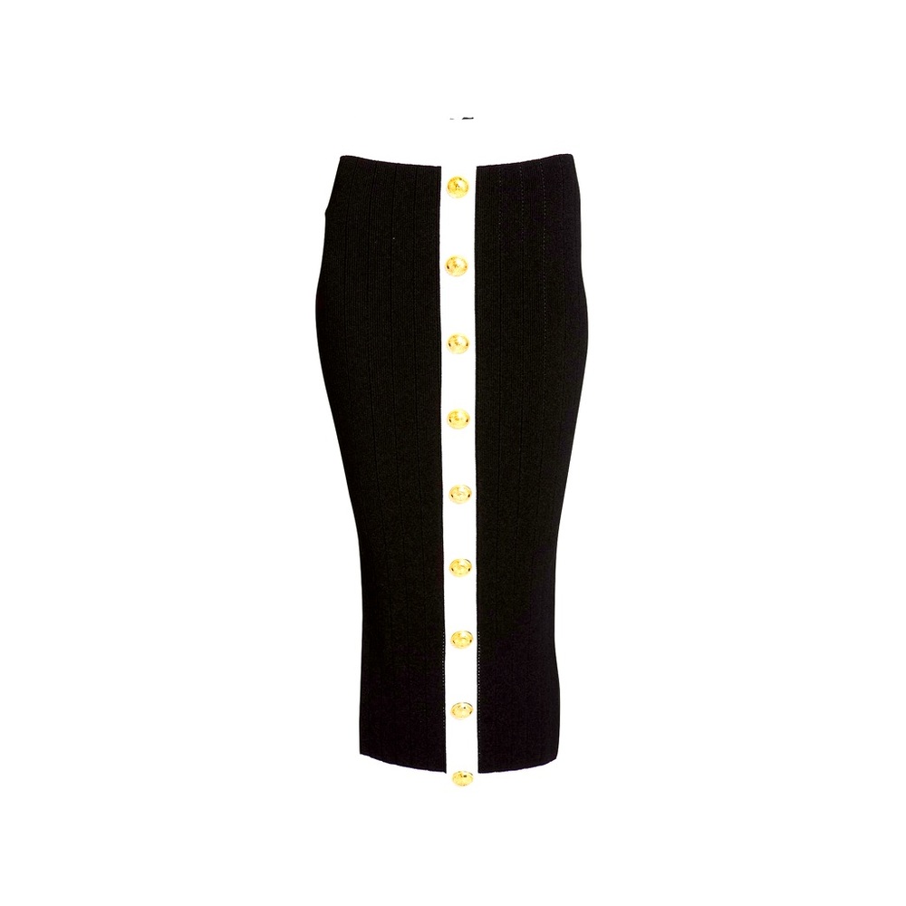 BALMAIN Skirt, Button-Front Knit Midi Skirt size 38/6